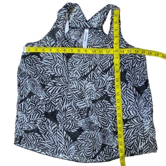 Aeropostale Sleeveless Semi Sheer Tank Top Geometric Leaf Print Black White S - Picture 9 of 16